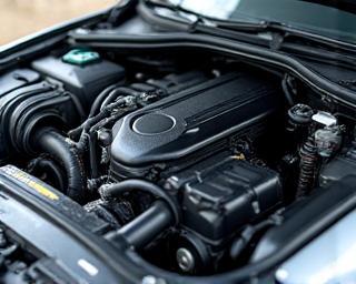 Clean car engine bay